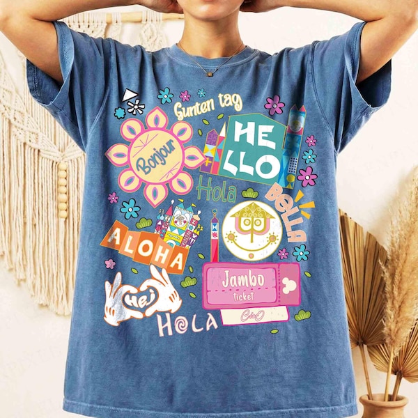 Disney Fantasyland Hello World Language It's Small World T-shirt, Disney Dreams-shirt, Disneyland Family Matching Tee, gezinsvakantie 2026