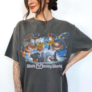 Koszulka vintage Walt Disney World Happiest Place On Earth, koszulka vintage Mickey Pluto Donald Goofy Disney, koszulka Walt Disney World, Epcot Park