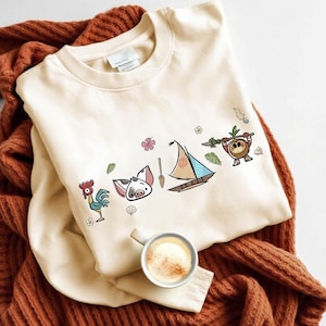 Disney Moana 2 Movie Pua Hei Hei Watercolor T-Shirt, Disney Princess Moana Shirt, Magic Kingdom, WDW Disneyland Trip Family Matching Shirt