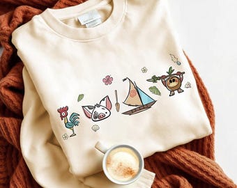 Disney Moana 2 Movie Pua Hei Hei Watercolor T-Shirt, Disney Princess Moana Shirt, Magic Kingdom, WDW Disneyland Trip Family Matching Shirt