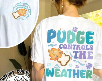 Disney Lilo und Stitch Pudge kontrolliert das Wetter 2-seitiges T-Shirt, Disneyland Matching Family Shirt, Lilo & Stitch Film Pudge The Fish Tee