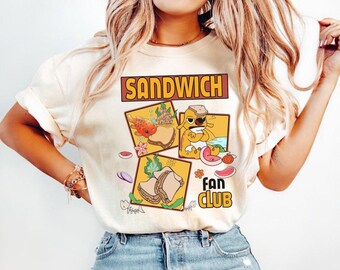 Disney Lilo et Stitch Pudge the Fish and Reuben Sandwich Fan Club T-shirt, t-shirt Disney Lilo & Stitch, chemise familiale assortie Disneyland