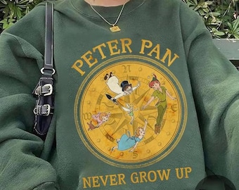 Disney Peter Pan Flying Never Land Compass Retro T-Shirt, Peter Pan Never Grow Up Tee, Disney Family Shirt, Disneyland Peter Pan's Flight