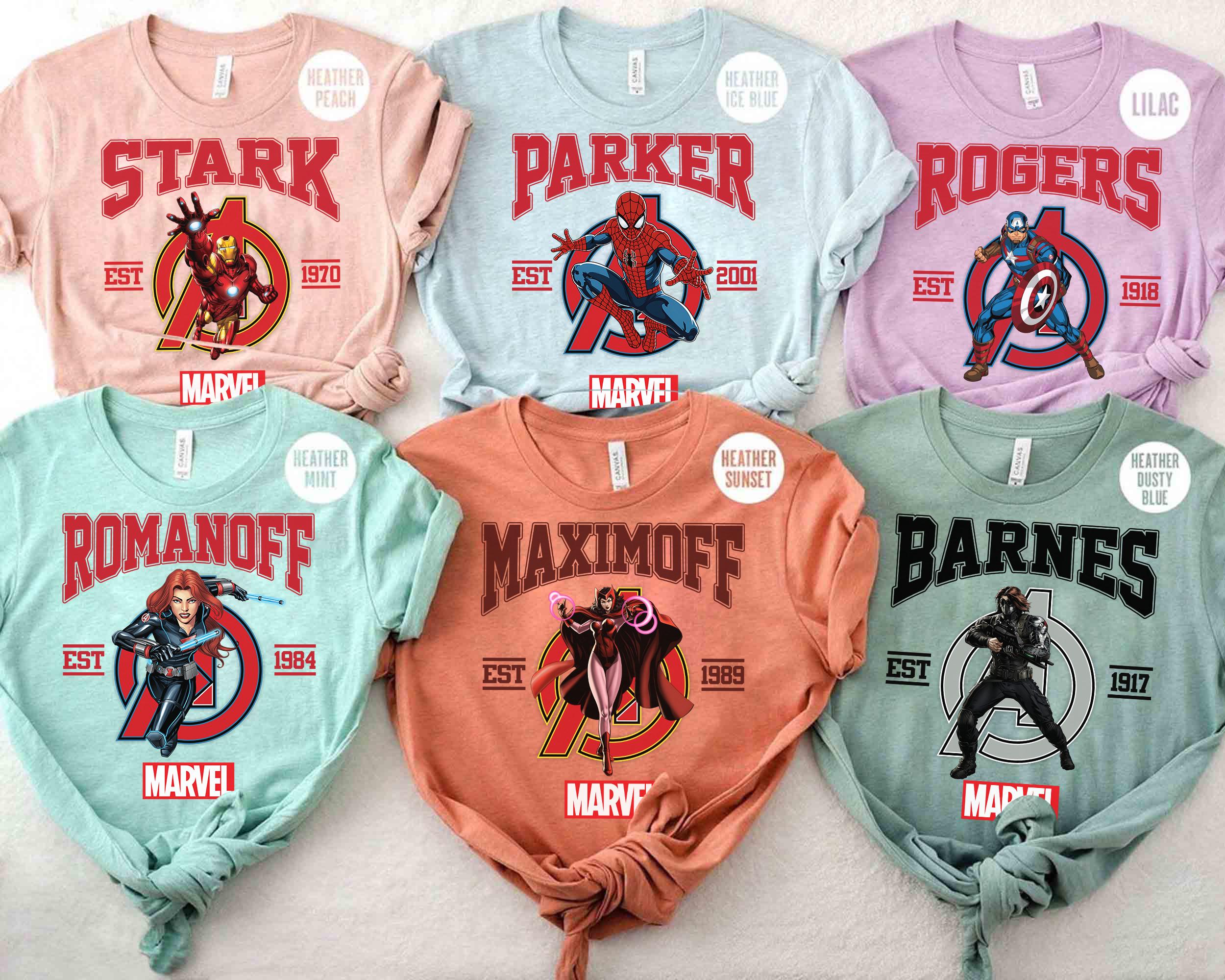Marvel Studios Avengers characters Group Matching T-Shirt, Marvel Vacation Mode Shirt , MCU Fan Tee, Marvel Studios Family Birthday Gift Tee