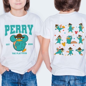 Disney Perry The Platypus Phineas and Ferb Portrait 2-sided Shirt, WDW Disneyland Trip Family Matching Shirt, Unisex Adult T-shirt Kid Shirt