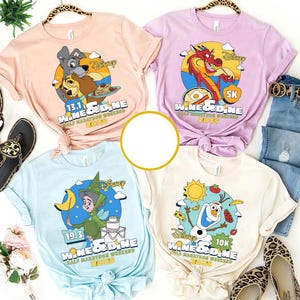 Disney Wine and Dine Half Marathon Weekend 2025 Matching Shirt, Every Mile Is Magic Retro Tee, Rundisney Lady and Tramp Mushu Mulan Tank Top