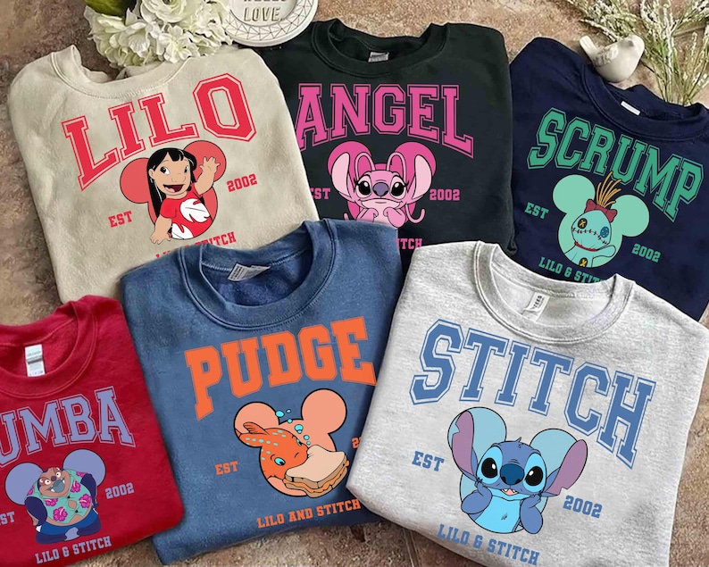 Disney Lilo and Stitch 2026 Mickey Head Full Characters T-Shirt, Disney Lilo & Stitch Shirt, Disneyland Matching Family Shirt, Magic Kingdom image 1