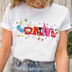 Custom Name Alice In Wonderland Mad Tea Party Themed T-Shirt, Disney Trip Matching Family Shirt, Birthday Girl Trip Tee, Magic Kingdom Shirt