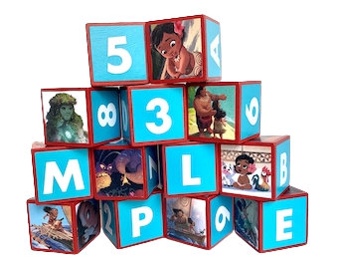 Moana Building Blocks also Available in Set of 6 Moana Etsy