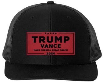 Donald Trump Hat | Richardson 112 | Trump Vance 2024 | Make America Great Again | Leather Patch Hat | MAGA | USA | Donald Trump | Hats