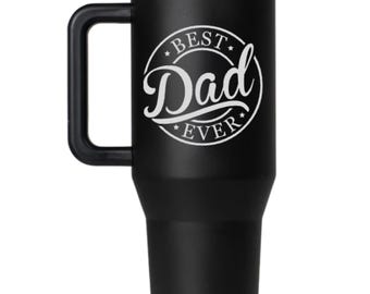 Personalized Fathers Day HydroJug Traveler Tumbler | Laser Engraved 40oz Water Bottle