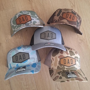 Custom Dad Hat | Richardson 112 Hat | New Dad | Leather Patch Hat | Men's Trucker Hat
