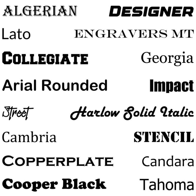 Puede incluir: Una colecci&oacute;n de varios estilos de fuente en texto negro sobre un fondo blanco. Las fuentes incluyen Algerian, Designer, Collegiate, Arial Rounded, Street, Harlow Solid Italic, Cambria, Copperplate y Cooper Black.