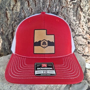 Utah Leather Patch Hat | Richardson 112 | State of Utah | Beehive State | Custom Hat | Gift Ideas | State Hat | Trucker Hats | Utah Hat