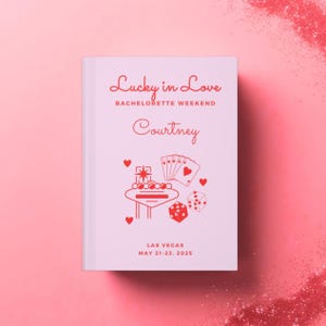 Diario de despedida de soltera de Lucky in Love Vegas, libro de visitas personalizado para fiestas, regalo de recuerdo, cuaderno con cartas de consejos para futuras novias