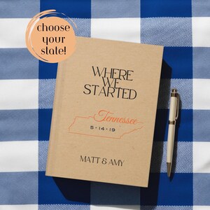 Personalized Couple Journal Where We Met Book Love Letter to Spouse Love Story Custom State Keepsake Memory Notebook for Anniversary Gift