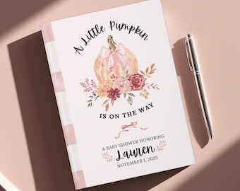 Little Pumpkin Baby Shower Guest Book Personalized Fall Baby Shower Gift for Mom to Be Autumn Pumpkin Baby Guestbook Keepsake Journal