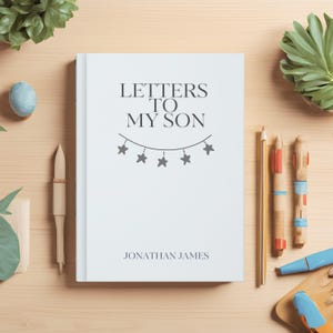 Carta para meu filho, diário personalizado, caderno personalizado para menino, presente da mãe, caderno de escrita para pré-adolescentes, diário de lembrança, presente de chá de bebê