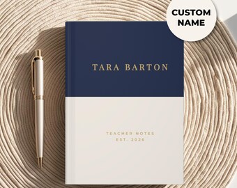 Personalized Teacher Notebook Preppy Color Block Journal Teacher Notes New Teacher Gift Custom Inscription Name Notebook for Graduation