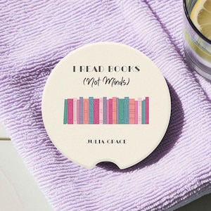 Bookish Gift Personalize Car Coaster Soapstone Cup Holder Accessory for Car Novelty Gift for Birthday Present for Friend New Car Quirky Gift