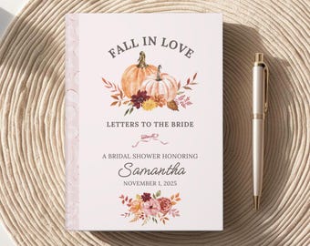 Bridal Shower Guest Book Fall in Love Letters to the Bride Personalized Advice Notebook Bride to Be Wedding Guest Memory Keepsake Gift Ideas