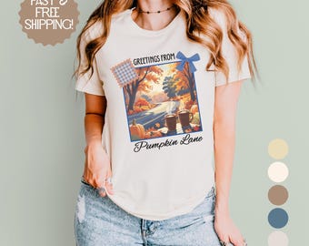 Women Autumn Tee Shirt Pumpkin Coffee Fall Graphic Tee Short Sleeve Cozy Vibes T-Shirt Casual Fall Fashion Cotton Shirt for Her