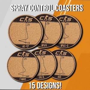 Posavasos con control de rociado de armas CS2 / Juego de corcho grabado / Patrones de retroceso / Counter-Strike