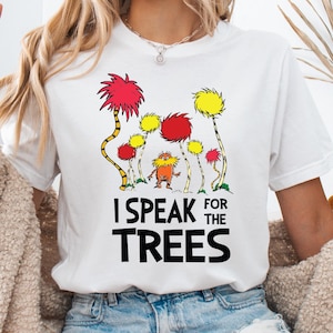 Camiseta "Eu Falo Pelas Árvores", Camiseta de Ativista, Camiseta Infantil de Conscientização Ambiental, Camiseta para o Dia da Leitura, Camiseta Estudantil, Leia em Toda a América, Camiseta Salve a Terra