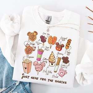 Disney Food & Drinks Sweatshirt, Just Here For The Snacks T-shirt, Disney Epcot Snacks Shirt, Disney Food Hoodie, WDW Family Vacation Tee