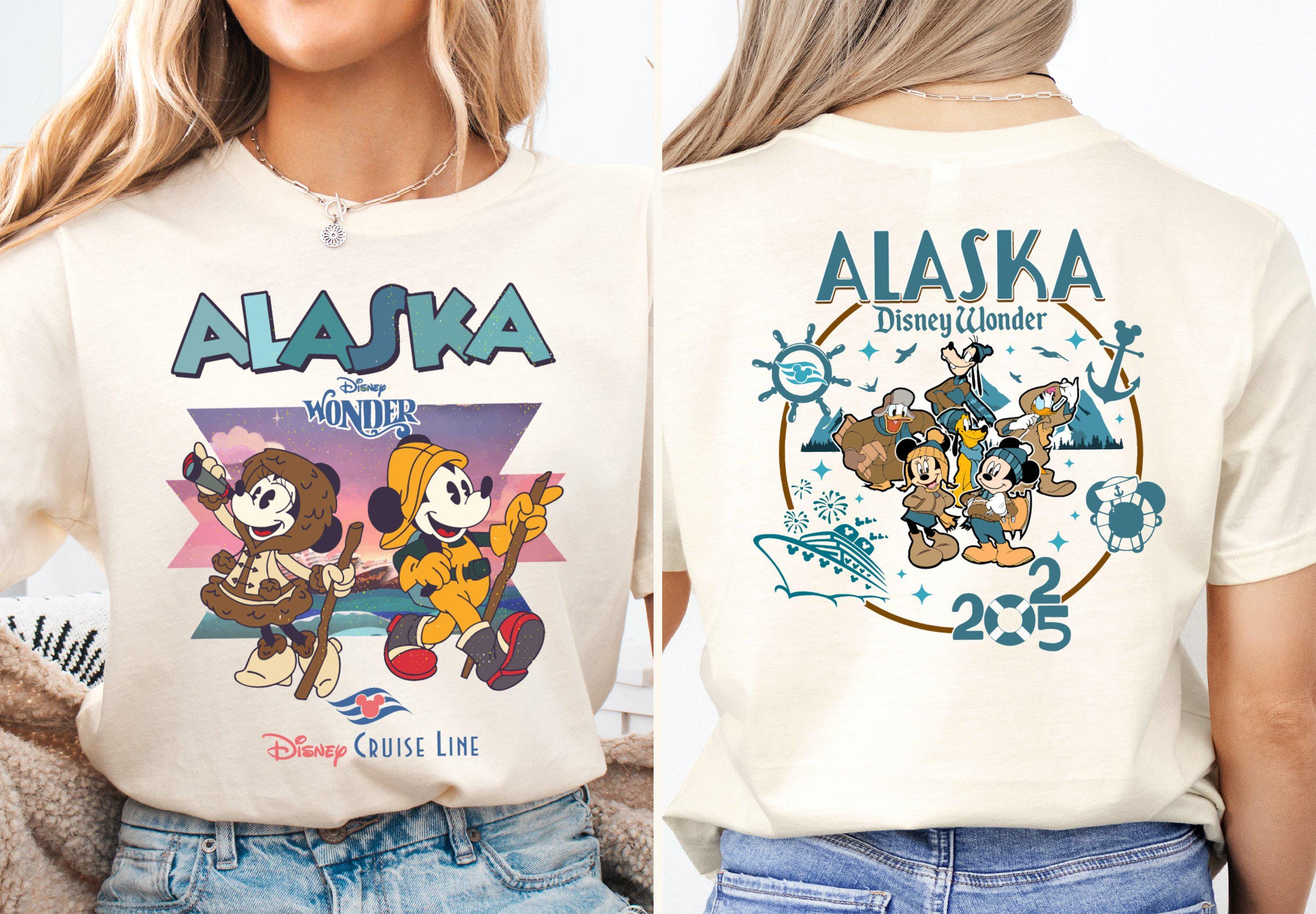 ディズニークルーズライン　アラスカ　Tシャツ Disney Alaska Cruise Line Shirt, Mickey & Minnie Wonder