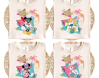 Retro Micky & Friends Sweatshirt, Disney Spring Break Passende Shirt, Minnie und Daisy Strand T-shirt, Disneyland Sommer Familien Urlaub T-Shirt