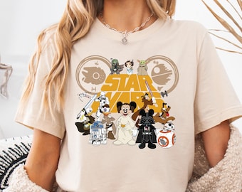 Vintage Disney Star Wars Shirt, Mickey & Friends Star Wars T-shirt, Star Wars Sweatshirt, Disneyworld Star Wars Gift, Disney Theme Park Tee