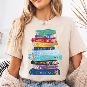 Disney All Characters Books Shirt, The Little Mermaid T-shirt, Disney Book Lover Sweatshirt, The Lion King Library Tee, Disney Book Worm Tee