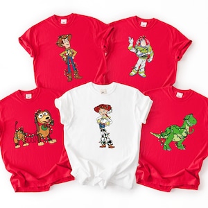 Camiseta navideña a juego con luces de Disney Toy Story, camiseta navideña de Buzz Lightyear, Woody, Jessie y el perro Slinky, sudadera navideña de Disneyland.