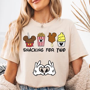 Chemise grossesse Disney, chemise faire-part de grossesse, chemise Snacking for Two Disney, t-shirt Révélation bébé, chemise future maman, chemise fête des mères