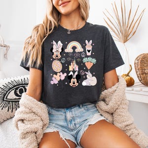 Mickey & Minnie Easter Shirt, Disney Happy Easter Shirt, Girly Easter Shirt, Disney Bunny Easter Tee, Baloon Easter Shirt, Cute Easter Shirt