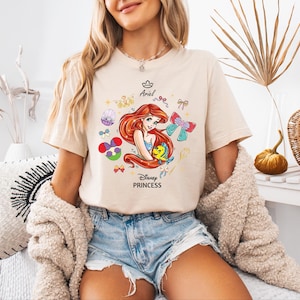 Princess Ariel & Flounder Coquette Shirt, Disney The Little Mermaid Shirt, Ariel Mermaid Shirt, Disneyland Floral Princess Girls Trip Shirt