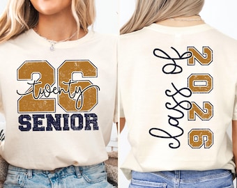 Senior Class of 2026 Shirt, Retro Graduation T-shirt, 2026 Senior Year Sweatshirt, Preppy Class of 2026 Tee, High School Senior Gift Tee