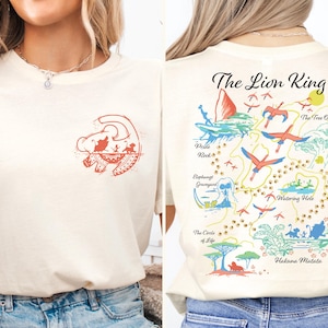 Chemise Le Roi Lion Disney, sweat à capuche carte Le Roi Lion, sweat Hakuna Matata, t-shirt voyage au royaume des animaux, t-shirt Pride Rock, t-shirts safari Disney