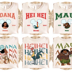 Custom Moana Princess Shirt, Disney Maui & Hei Hei Shirt, Princess Moana Group Shirt, Moana Family Matching Shirt, Disneyland Vacation Shirt