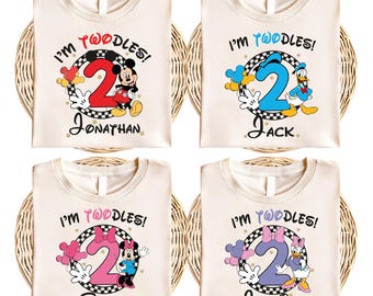 Mickey & Friends Birthday Sweatshirt, Disney I’m Twodles Shirt, Custom Mickey and Friends 2nd Birthday Party Tee, Disneyland Family Trip Tee