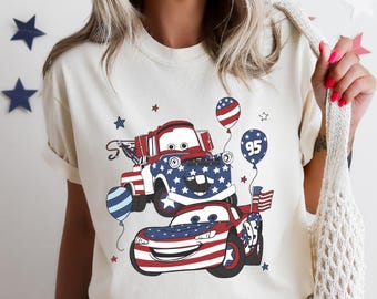 Disney Cars 4th of July Shirt, McQueen & Tow Mater Happy 4th of Disney T-shirt, Disneyland American Patriotic Tee, Independence Day Hoodie