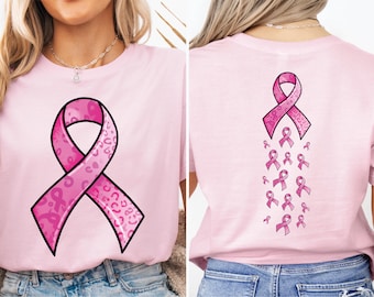 Breast Cancer Awareness Shirt, Leopard Pink Ribbon T-shirt, Support Cancer Fighter Hoodie, Breast Cancer Survivor Gift, Cancer Awareness Tee