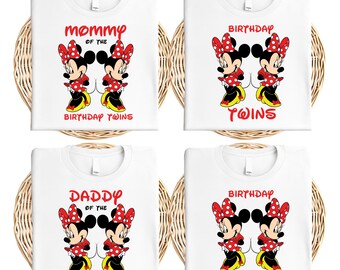Minnie Birthday Twins Family Matching Shirt, Disney Birthday Twins Shirt, Disney Birthday Trip, Disney Birthday Tee, Disney Birthday Squad