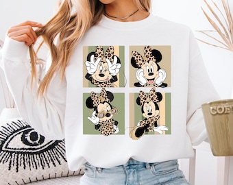 Leopard Minnie Sweatshirt, Disney Safari Hoodie, Animal Kingdom Sweater, Disney Girls Trip Sweat, Magic Kingdom Tee, Disneyland Vacation Tee