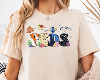 Disney Finding Nemo and Friends Shirt, Pediatric Nurse Finding Nemo T-shirt, Disney Finding Dory Sweatshirt, Peds Emergency Ocean Animal Tee