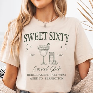 60th Birthday Shirt, Custom Cocktail Club T-shirt, Sixty Matching Girls Trip Sweatshirt, 60th Birthday Party Tee, Custom Sixty Birthday Tees