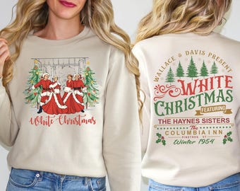 White Christmas Shirt, Tee Columbia Inn Pine Tree Vermont Christmas Hoodie, Christmas Holiday Sweater, White Christmas Family Matching Tee