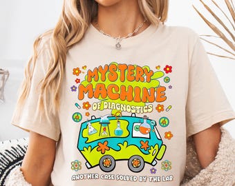 Mystery Machine Lab Shirt, Laboratory Tech Team T-shirt, Medical Lab Science Hoodie, Machine Of Diagnostics Sweatshirt, Lab Week 2026 Tee