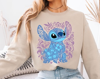 Floral Stitch Swetshirt, Disney Lilo and Stitch Hoodie, Disneyworld Family Trip T-shirt, Magic Kingdom Shirt, Disney Family Trip Sweater